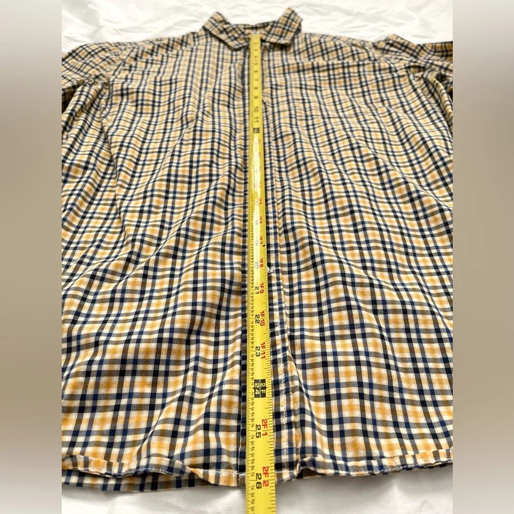 Banana Republic Mens Plaid Button Shirt | Camden Fit | Size M | Navy & Yellow